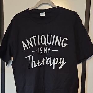 Antiquing Is My Therapy Black T-Shirt